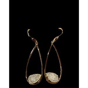 TAI Opal & Gold French Hoop Earrings